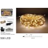 Filo 500 Micro LED Cavo Rame Bianco Caldo con Trasformatore