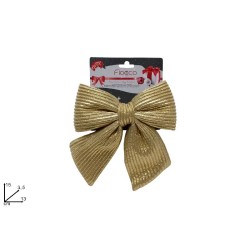 Fiocco 13 cm in Tessuto Rigato Oro