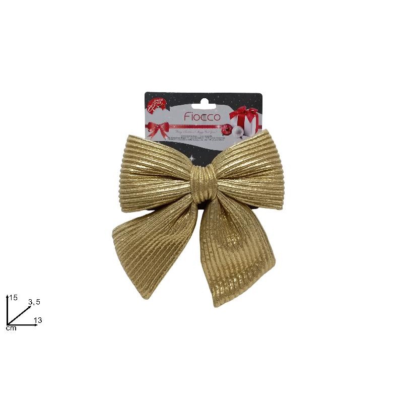 Fiocco 13 cm in Tessuto Rigato Oro