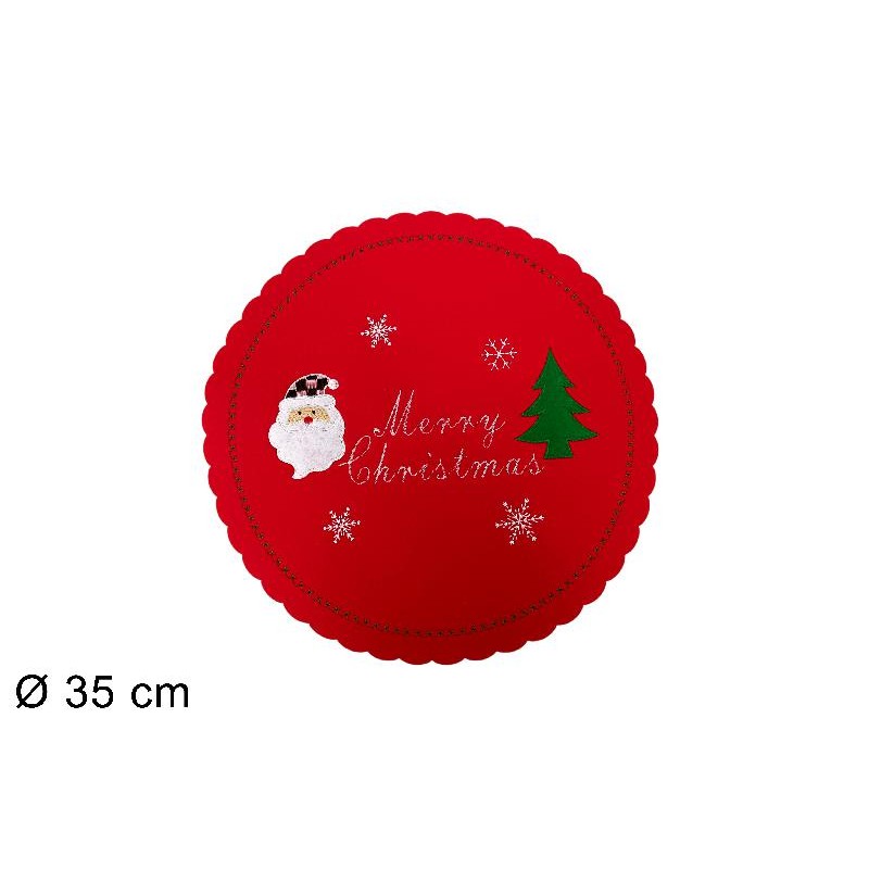 Sottopiatto Feltro Tondo Ø 35 cm Babbo Natale