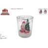 Bicchiere con Candela Babbo Natale, modelli assortiti, 1 pezzo