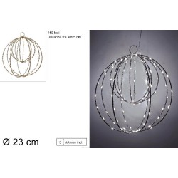 Appendino Doppia Palla Ø 23 cm, 110 LED Bianco Caldo