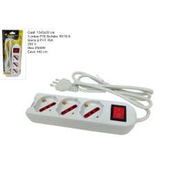 Multipresa Ciabatta 3 Posti Schuko cin Interruttore