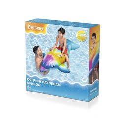 Bestway - Cavalcabile da piscina Dolphin Rainbow Daydream 168m x 66cm 41541