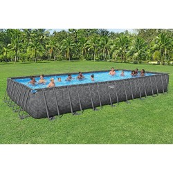 Bestway - Piscina APX 365 Rettangolare 956x488x132 Color Marmo Scuro 561KJ