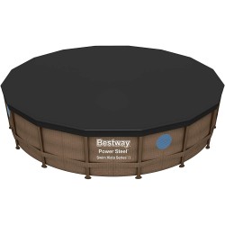 Bestway 58249 Telo di Copertura per Piscina Fuori Terra Rotonda da 4.88 m e Hydrium da 460 x 120 cm