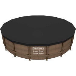 Bestway 58249 Telo di Copertura per Piscina Fuori Terra Rotonda da 4.88 m e Hydrium da 460 x 120 cm