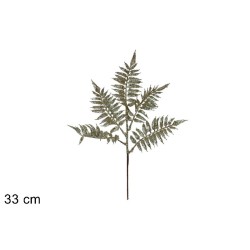 Stelo Foglie Glitterate 33 cm Champagne