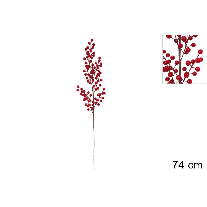 Stelo Bacche 74 cm Rosso