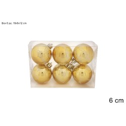 Set 6 Palle Ø 6 cm Oro MERRY CHRISTMAS