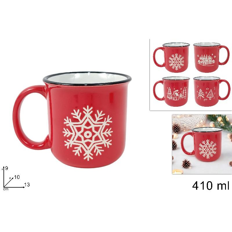 Tazzone in Ceramica 410 ml Decori natalizi, modelli assortiti, 1 pezzo