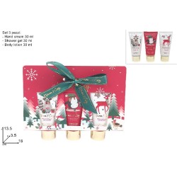Confezione Regalo Natalizia, Set da 3 Pezzi Linea Corpo
