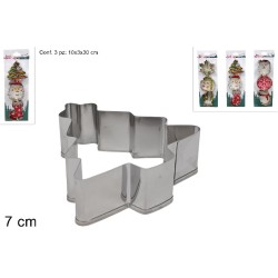 Formine Acciaio Natalizie, Set da 3 Pezzi, modelli assortiti