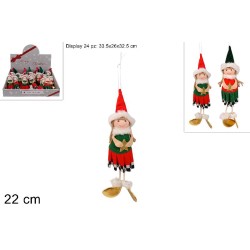 Appendino Bambolina 22 cm Decoro Scacchi, modelli assortiti, 1 pezzo