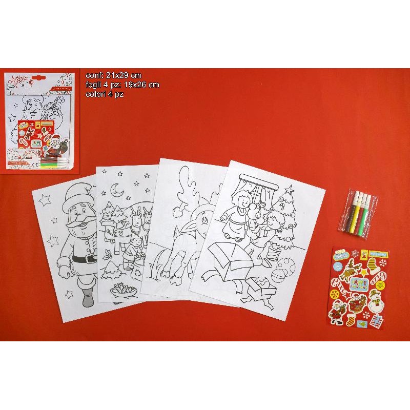 Fogli da Colorare 4 Pezzi, 4 Color Stickers