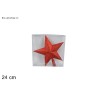 Puntale Stella Glitterata 24 cm Rosso