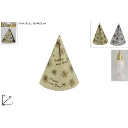 Cappellini HAPPY NEW YEAR, Set da 4 Pezzi, modelli assortiti
