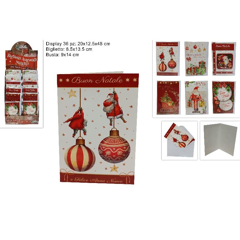 Biglietto Auguri Natalizio con Busta 8,5 x 13,5 cm, modelli assortiti, 1 pezzo