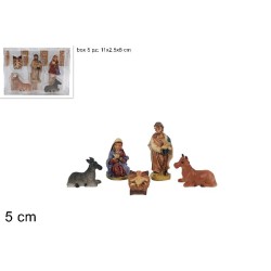Natività 5 cm Set 5 Pezzi in Box pvc
