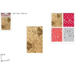 Buste Regalo natalizia 12 x 17,5 cm - 15 pz, 4 modelli assortiti, 1 pezzo