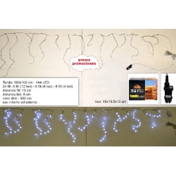 144 LED Bianco Lungo 3M Alto 1M, Tenda Luminosa Natale, Luci Esterna di Natale IP44 con 6 Modalità Tenda Luminosa Esterno Tenda