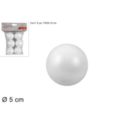 Busta 6 Palle Polistirolo Ø 5 cm