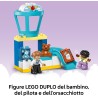 LEGO DUPLO 10443 La Prima Volta in Aeroporto - Gioco Educativo per la Motricità Fine con Aereo Giocattolo, 2 Figure e un Orsacc