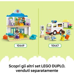 LEGO DUPLO 10443 La Prima Volta in Aeroporto - Gioco Educativo per la Motricità Fine con Aereo Giocattolo, 2 Figure e un Orsacc