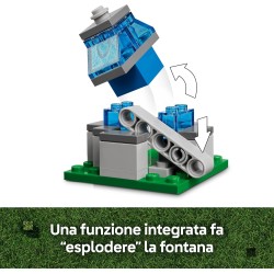 LEGO Minecraft 21273 Attacco al Villaggio del Ghast-Pallone - Giocattolo con Casa di Steve, 4 Minifigure, Golem di Ferro e Funz