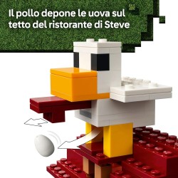 LEGO Minecraft 21273 Attacco al Villaggio del Ghast-Pallone - Giocattolo con Casa di Steve, 4 Minifigure, Golem di Ferro e Funz