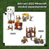 LEGO Minecraft 21273 Attacco al Villaggio del Ghast-Pallone - Giocattolo con Casa di Steve, 4 Minifigure, Golem di Ferro e Funz