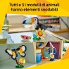 LEGO Creator 31173 3 in 1 Animali Selvatici: Tucano Tropicale con Fiore - Animale Giocattolo Trasformabile in Farfalla o Pesce 