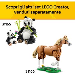 LEGO Creator 31173 3 in 1 Animali Selvatici: Tucano Tropicale con Fiore - Animale Giocattolo Trasformabile in Farfalla o Pesce 