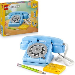LEGO Creator 31174 3in1 Telefono Retrò con Disco di Selezione Rotante - Si Trasforma in un Modello Anni  80 o in 2 Telefoni Cel