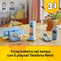 LEGO Creator 31174 3in1 Telefono Retrò con Disco di Selezione Rotante - Si Trasforma in un Modello Anni  80 o in 2 Telefoni Cel