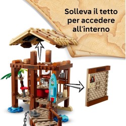 LEGO - ONE PIECE 75636 La Capanna del Villaggio Foosha Giocattolo con Barca, Minifigure di Luffy, Shanks e Makino, Accessori e 