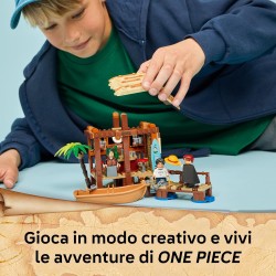 LEGO - ONE PIECE 75636 La Capanna del Villaggio Foosha Giocattolo con Barca, Minifigure di Luffy, Shanks e Makino, Accessori e 