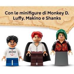 LEGO - ONE PIECE 75636 La Capanna del Villaggio Foosha Giocattolo con Barca, Minifigure di Luffy, Shanks e Makino, Accessori e 