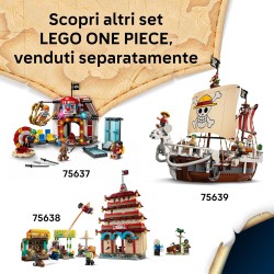 LEGO - ONE PIECE 75636 La Capanna del Villaggio Foosha Giocattolo con Barca, Minifigure di Luffy, Shanks e Makino, Accessori e 
