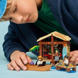 LEGO - ONE PIECE 75636 La Capanna del Villaggio Foosha Giocattolo con Barca, Minifigure di Luffy, Shanks e Makino, Accessori e 