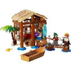 LEGO - ONE PIECE 75636 La Capanna del Villaggio Foosha Giocattolo con Barca, Minifigure di Luffy, Shanks e Makino, Accessori e 