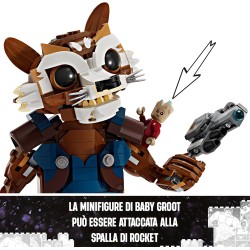 LEGO | Marvel 76282 Rocket e Baby Groot, Set con Action Figure Snodabile da Costruire e Minifigure del Supereroe, Giocattoli Gu