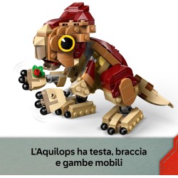 LEGO 76970 Jurassic World Dinosauro cucciolo Dolores: Aquilops - Dinosauro Giocattolo da Esposizione e Gioco con Pianta di Fior