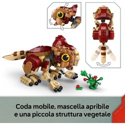 LEGO 76970 Jurassic World Dinosauro cucciolo Dolores: Aquilops - Dinosauro Giocattolo da Esposizione e Gioco con Pianta di Fior