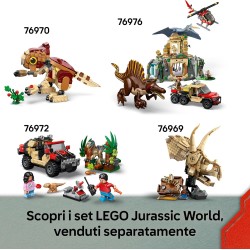 LEGO 76973 Jurassic World Alla Ricerca del Raptor e del Titanosauro - Con 2 Figure di Dinosauro Giocattolo, un Fuoristrada, una