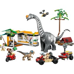 LEGO 76973 Jurassic World Alla Ricerca del Raptor e del Titanosauro - Con 2 Figure di Dinosauro Giocattolo, un Fuoristrada, una