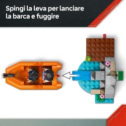 LEGO 76975 Jurassic World Fuga sul Fiume dal T. Rex - Giocattolo Interattivo con Dinosauro, una Barca, un Veicolo ATV e 2 Minif