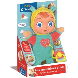 Clementoni Baby Bebè, prenditi cura di me! Bambolotto Interattivo, 10+ Mesi, Parla, Canta, Racconta Filastrocche, 100% Lavabile