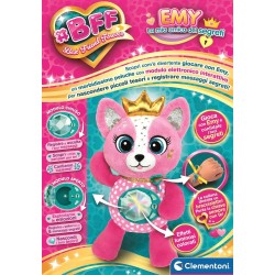 Clementoni - BFF Emy - La Mia Amica dei Segreti, Peluche Interattivo con Modulo Elettronico e Effetti Luminosi, Registrare Mess