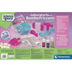 Clementoni Scienza e Gioco - Il Laboratorio delle bombe Frizzanti, Set Creazioni Effervescenti, Colorate e Profumate, Crea Bomb